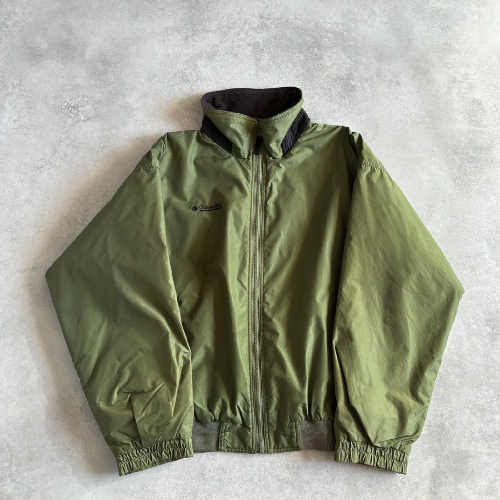 90s~00s Columbia コロンビア ナイロン 裏フリース ウォームアップジャケット