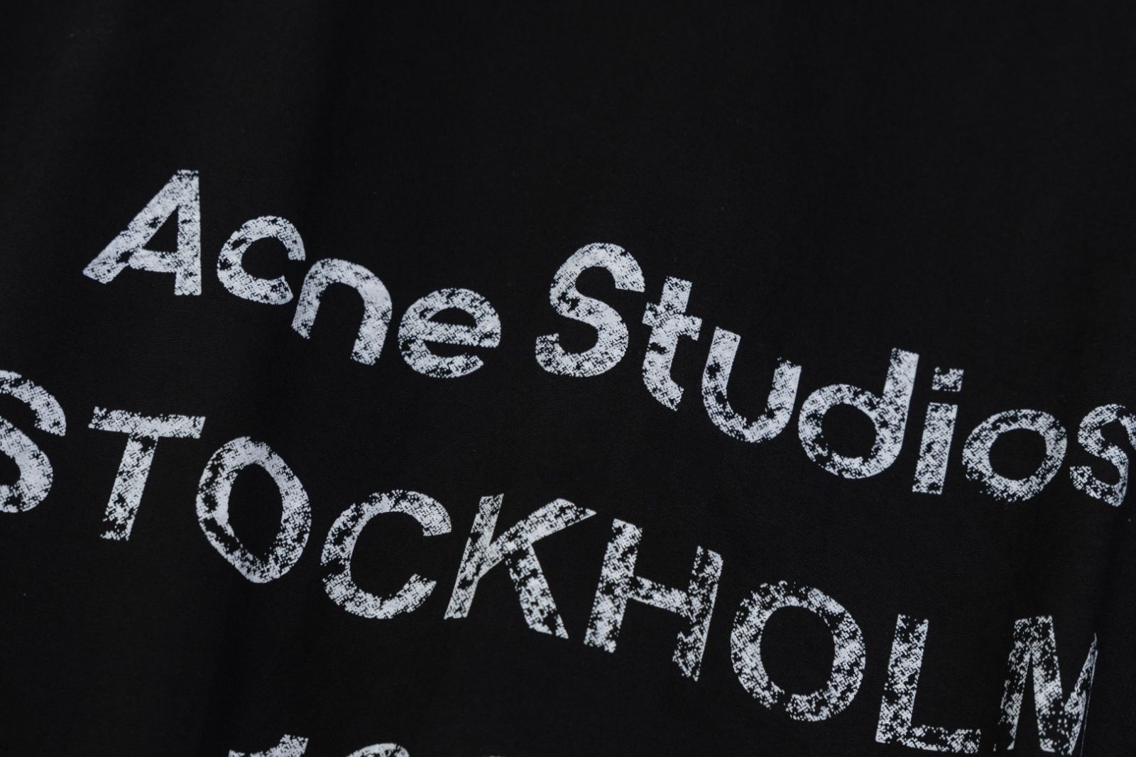 24ss Acne Studios 初秋新作 ヘビーデューティー ウォッシュ加工 エイジング まだらレタープリント ジッパージャケット ジャケット