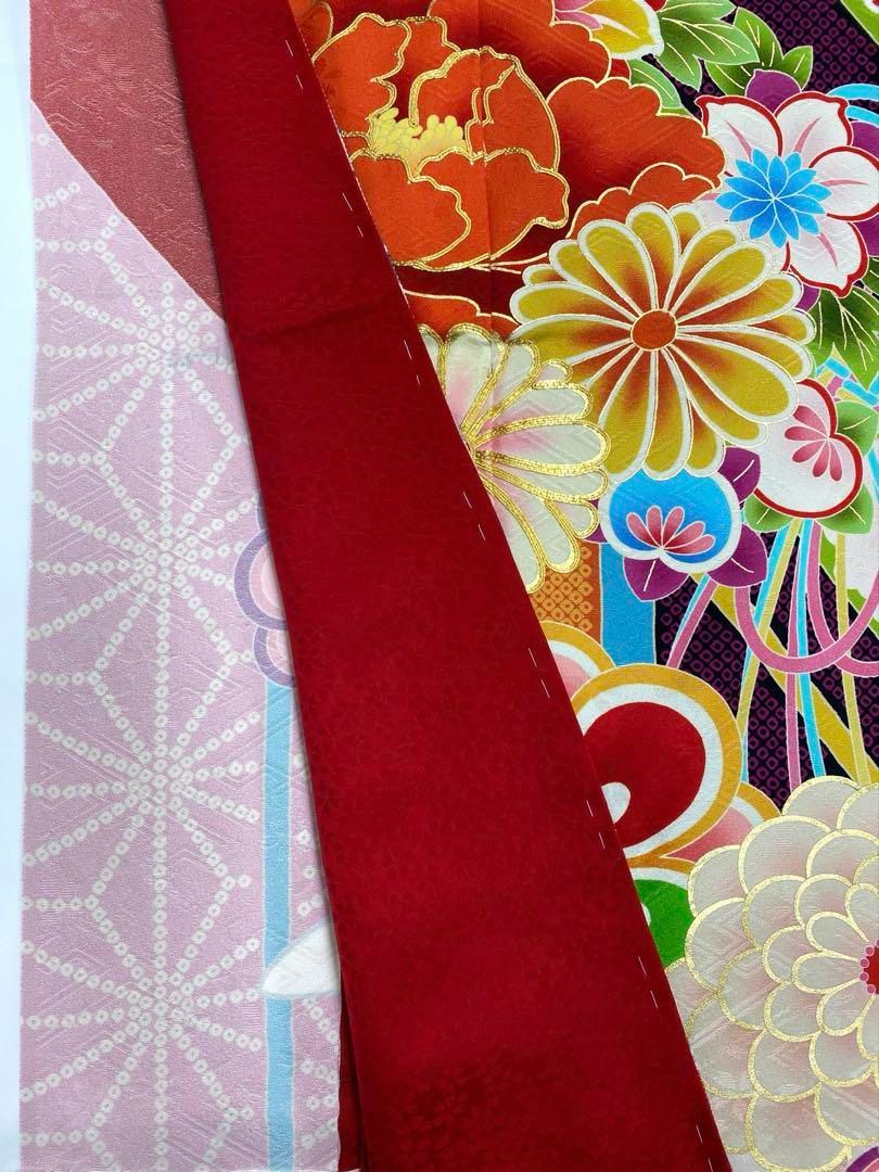 コラボ振袖 仮絵羽 mimmam×紅一点 金駒 金彩 正絹 未仕立て品 八掛付き コラボ振袖 仮絵羽 mimmam×紅一点 金駒 金彩 正絹 未仕立て品 八掛付き