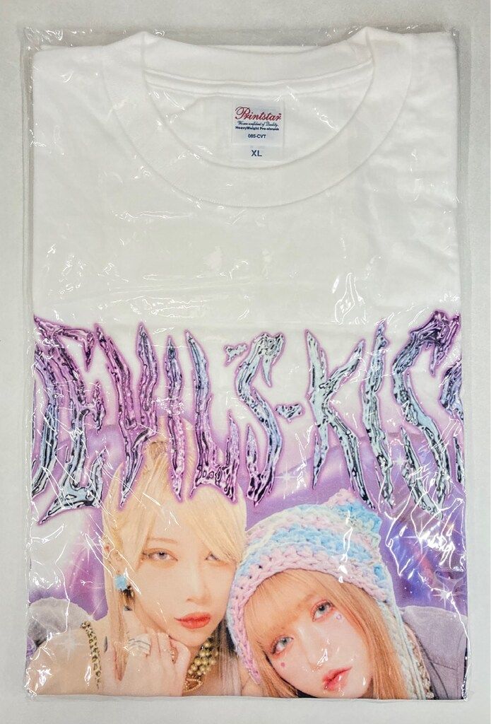 悪魔のキッス 2023/5/1「悪魔night~RE:birth~ 戦慄かなの/かてぃ Tシャツ（ホワイト） XLサイズ