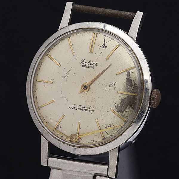 アイボリー文字盤 手巻き時計