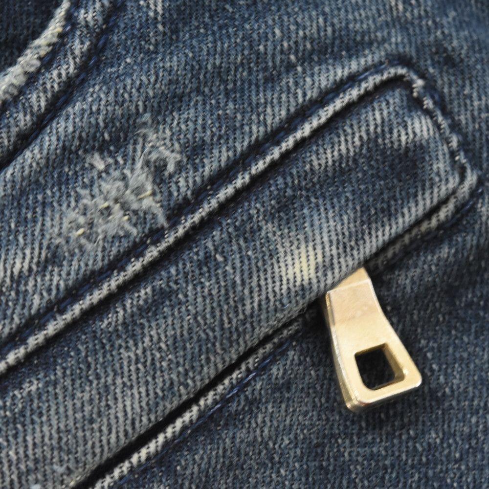 BALMAIN (バルマン) BIKER BLUE JEANS バイカースキニーデニムパンツ  