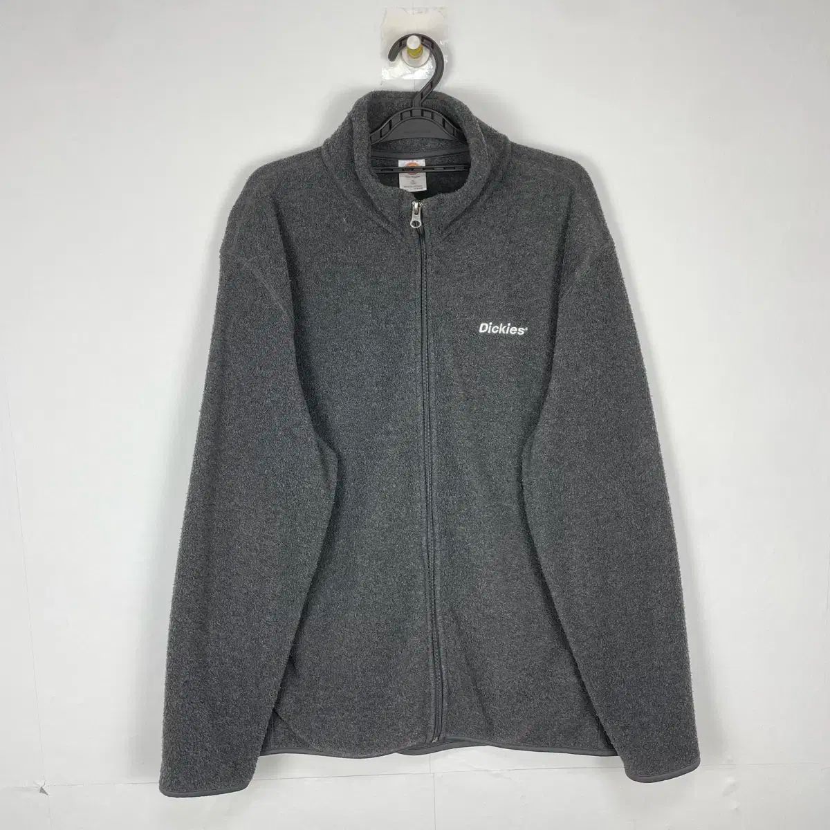 DICKIES(ディッキーズ) 刺繍ロゴ チャコールグレー フリース ジャケット ジップアップ XL サイズ