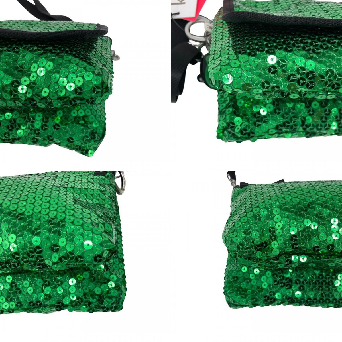 Kipling キプリング ショルダーバッグ ナイロン スパンコール 緑 