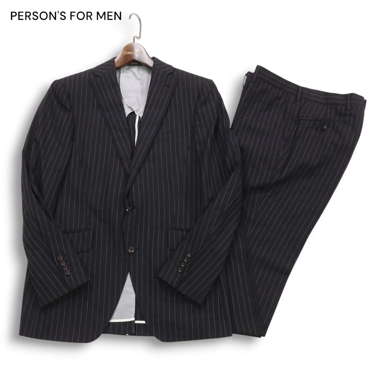新品✨パーソンズフォーメン　セットアップ　ウォッシャブル　ストレッチ　黒　A5 PERSON'S FOR MEN パーソンズフォーメン 春夏 背抜き☆ シルク混