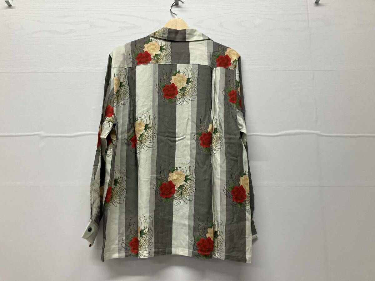 NEAT ALOHA ニート アロハ 長袖シャツ サイズM 総柄 花柄 ストライプ レーヨン 通年 KARIMZIABAT_FR