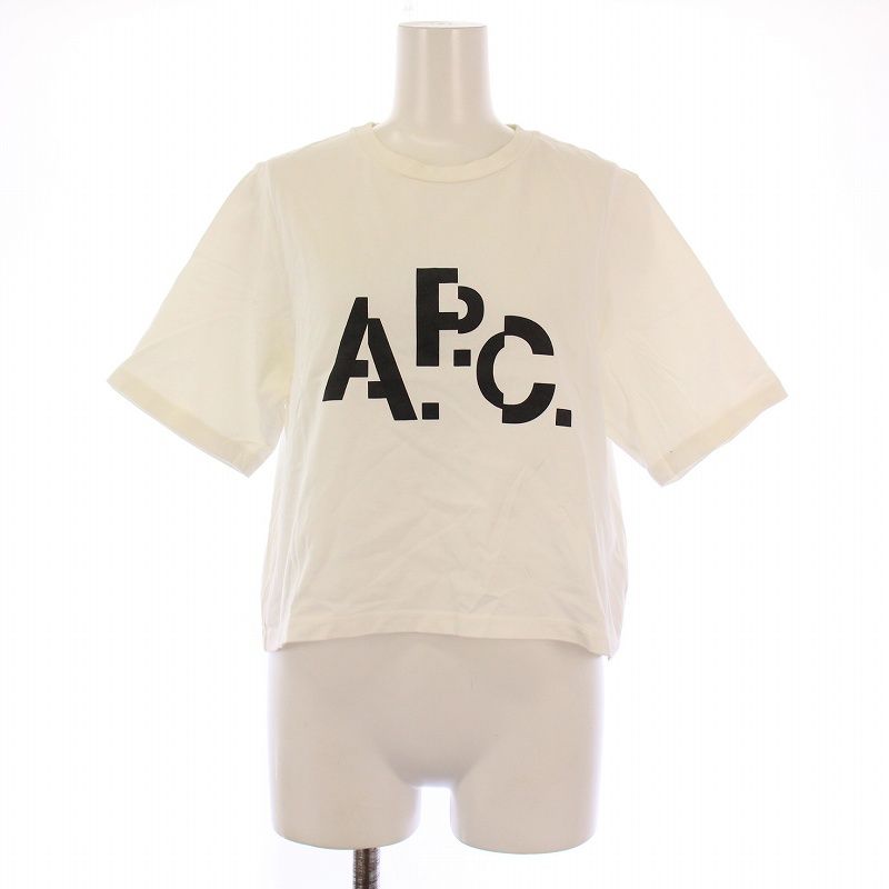 アーペーセー A.P.C. Tシャツ カットソー 半袖 クルーネック ショート丈 ロゴ プリント S 白 ホワイト /BB レディース アーペーセー A.P.C. Tシャツ カットソー 半袖 クルーネック