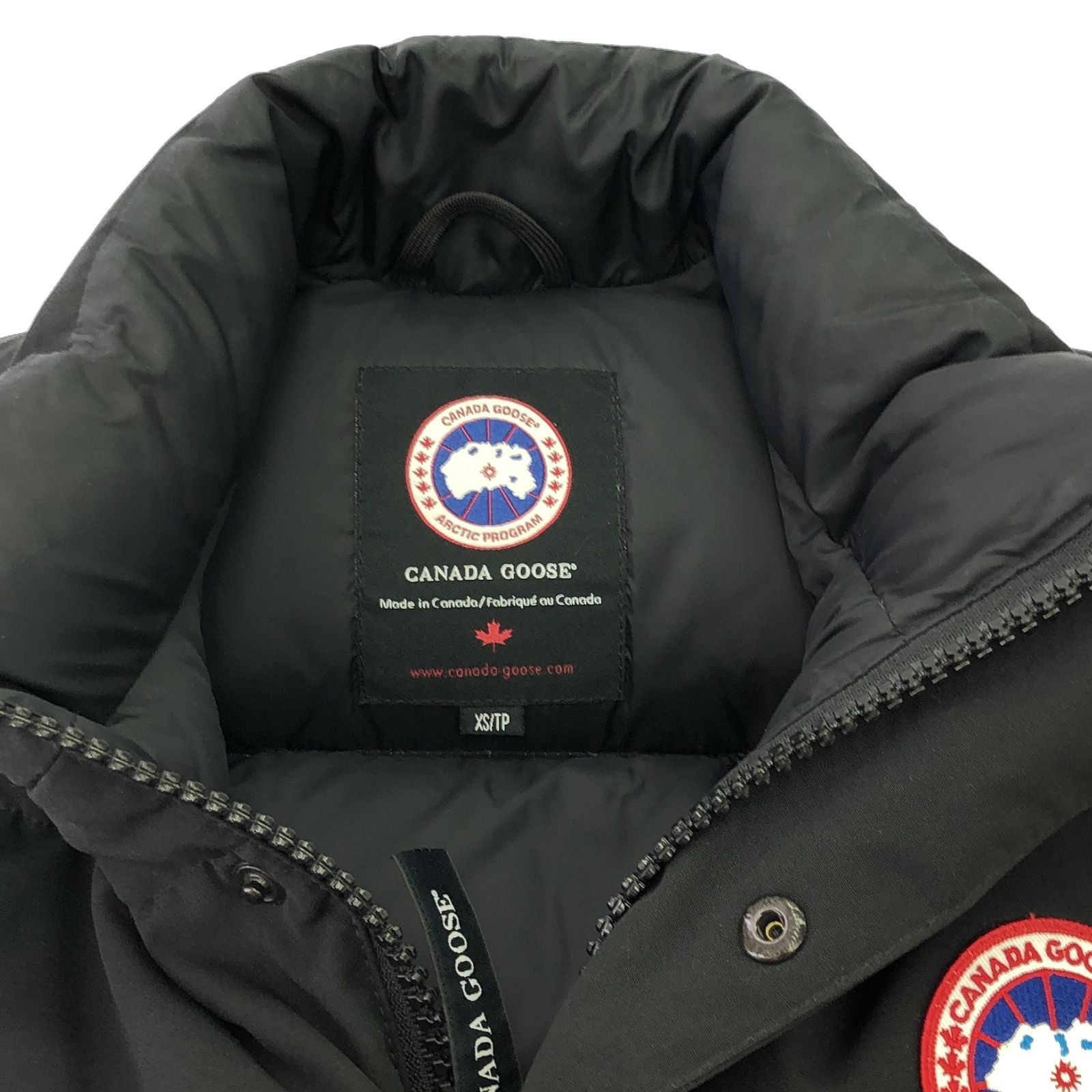 CANADA GOOSE ブラック ベスト XS/TP Canada Goose ダウンベスト XS/TP 黒