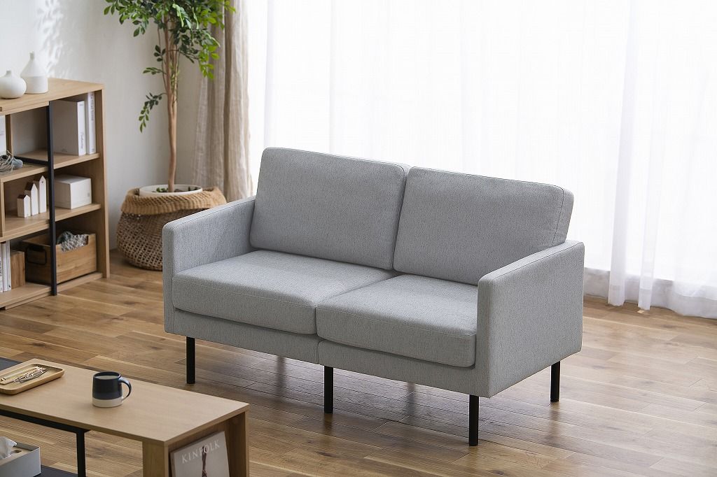 アイリスオーヤマ こだわりコイルで座り心地良い ソファ 幅約130cm ライトグレー PCS-2S IRIS OHYAMA NEXPOTALLINN_EU