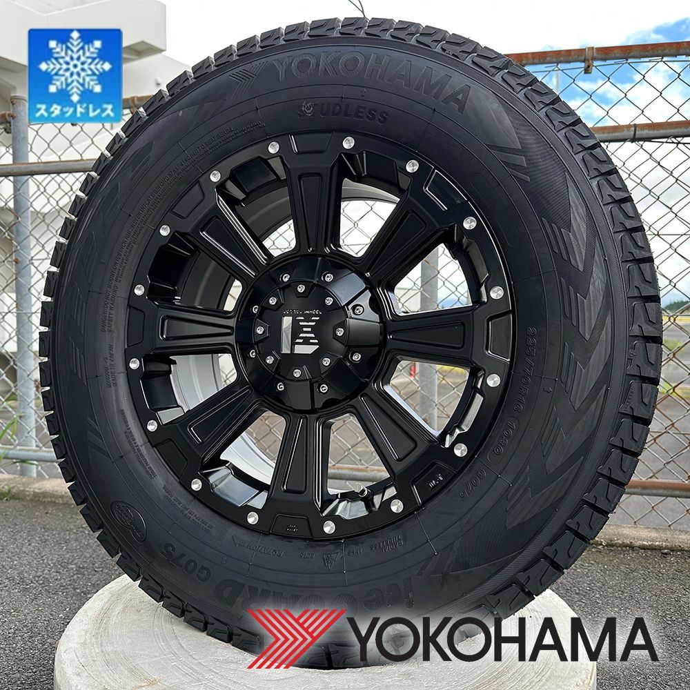 デリカD5 アルファード ステップワゴン スタッドレス タイヤホイールセット ヨコハマ アイスガード 215/70R16 225/70R16  16インチ DeathRock 4本セット - メルカリ