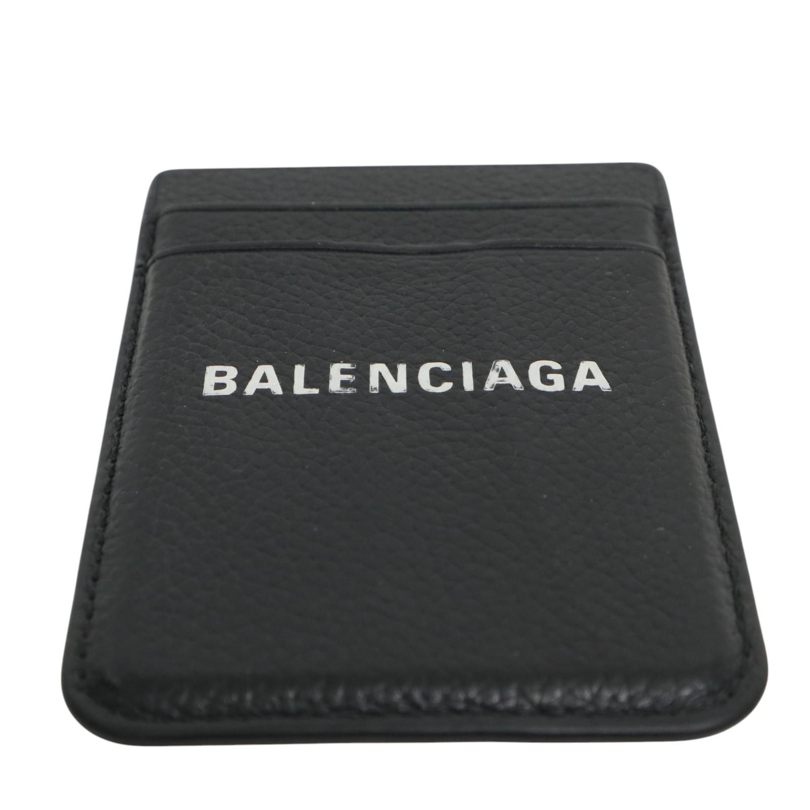 BALENCIAGA ブラック レザー カードケース マグネット 【公式通販】