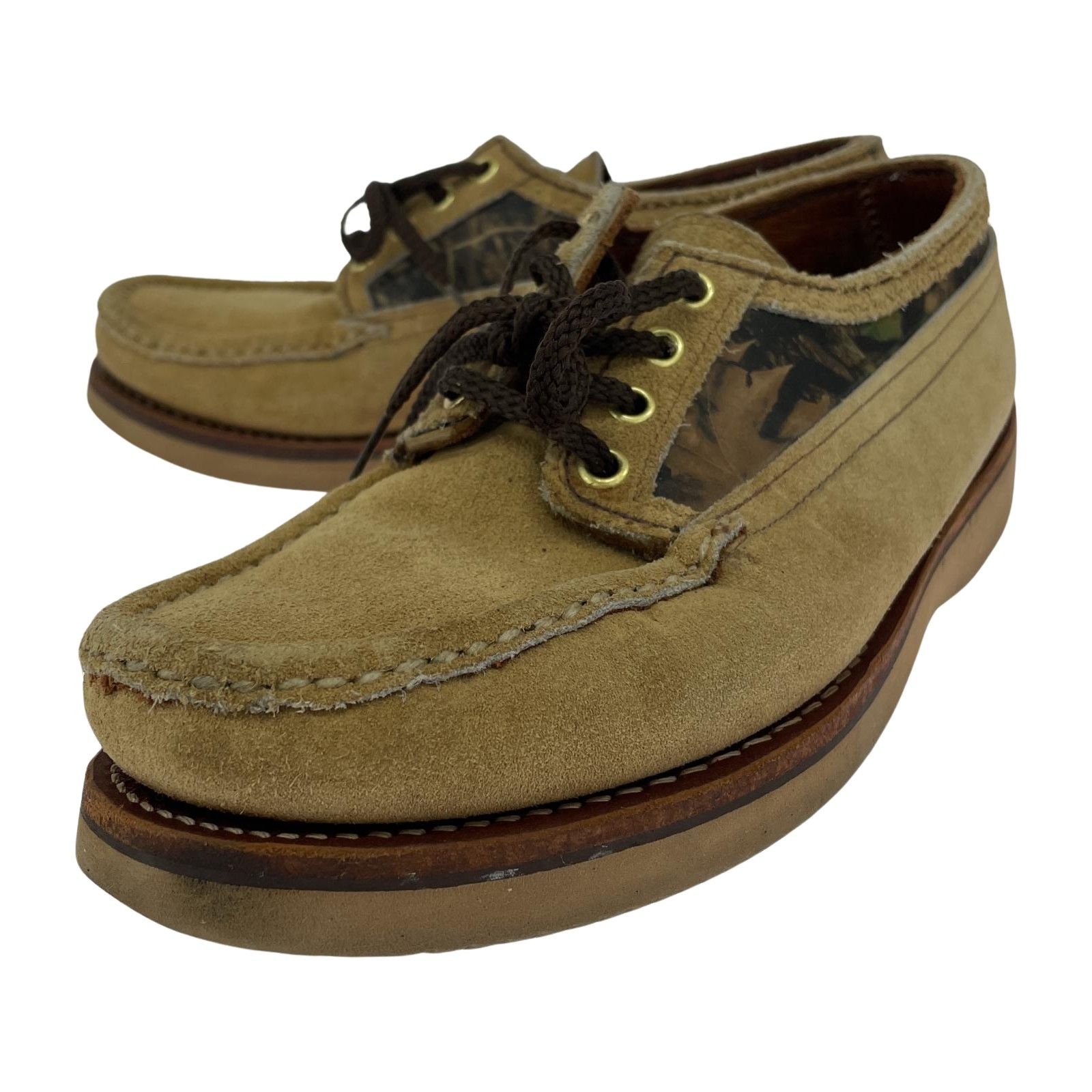 RUSSELL MOCCASIN ラッセルモカシン リアルツリー オックスフォード スエード ローファー size7|ベージュ
