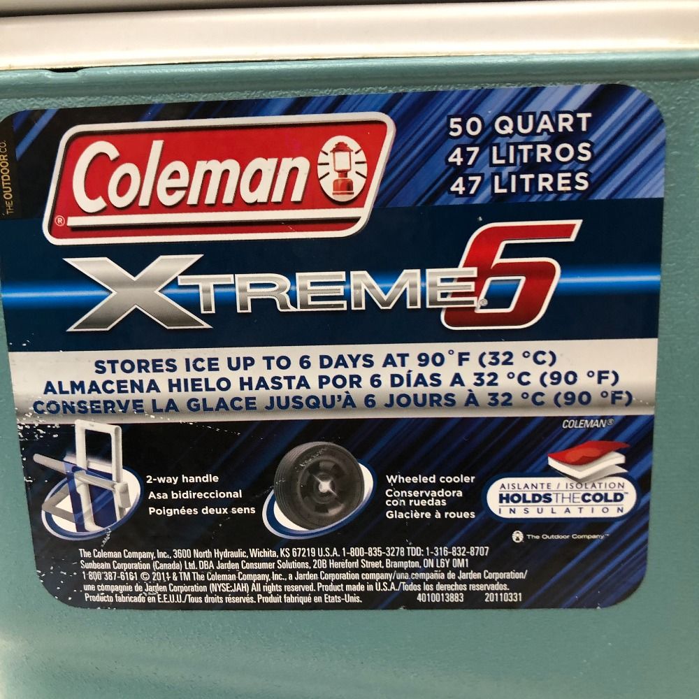 03w02236 Coleman コールマン ホイールクーラーボックス アルティメイト エクストリーム ULTIMATE Xtreme [6262  6263 6264] 50QUART 47LITRES 中古 - メルカリ