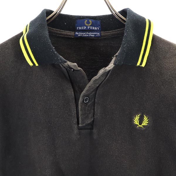 NEW通販】 FRED PERRY - Fred Perry ポロシャツ 黒黄 ブラック 鹿の子