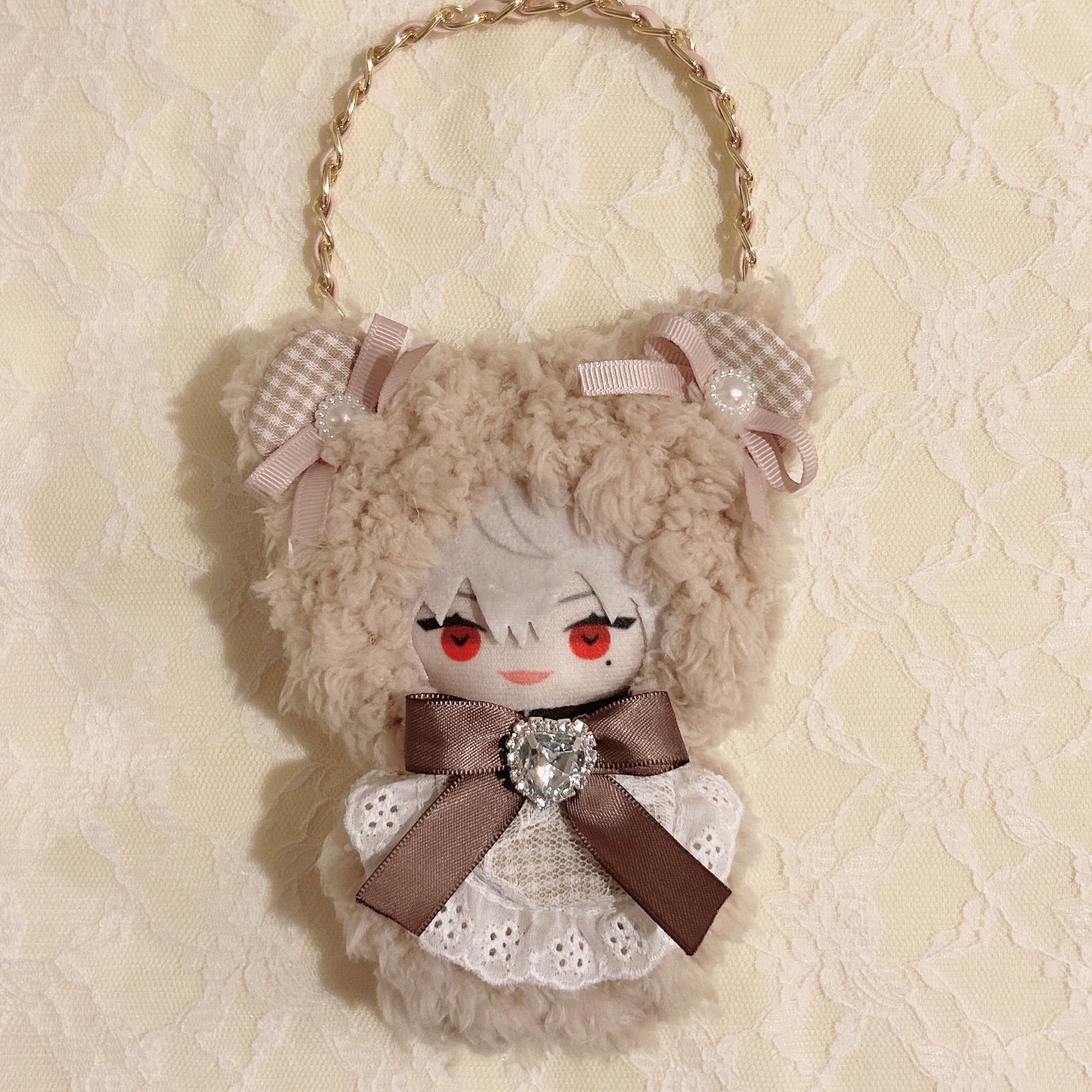 にじぱぺっと にじぱぺ うさ耳ニット帽 か黒 10cm ぬい マスコット