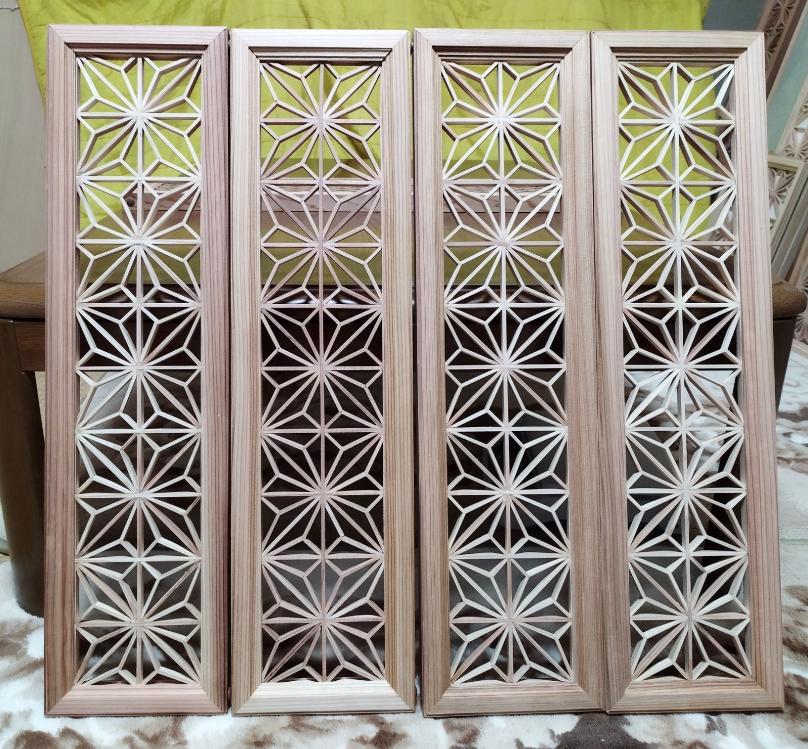 195❣️特価！❣️麻の葉組子 吹き抜け5枚一組 195 麻の葉組子 吹き抜け5枚一組