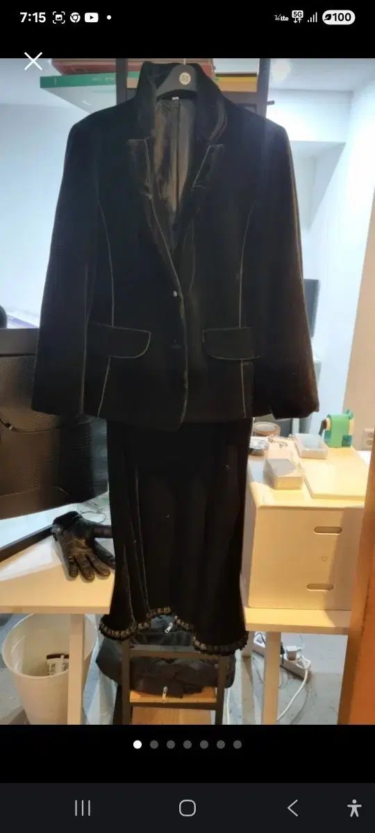 ツアーベルベット スーツ セット ブラック