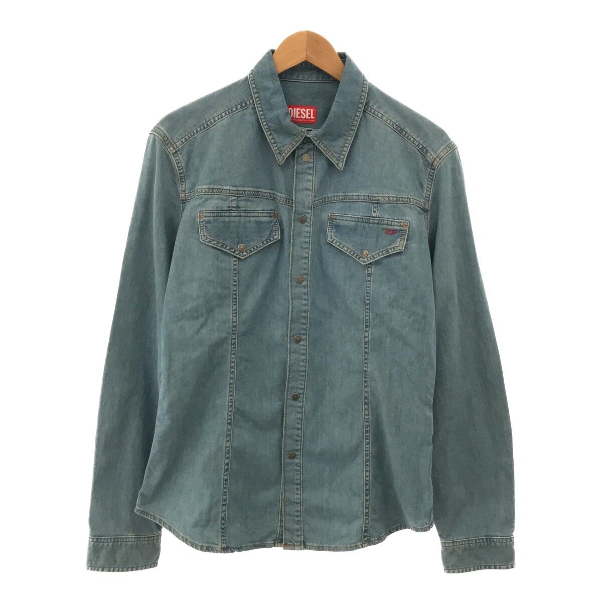 00s Diesel リネン100％ L/S ウエスタンシャツ セージグリーン 00s Diesel リネン100％ L/S ウエスタンシャツ セージグリーン