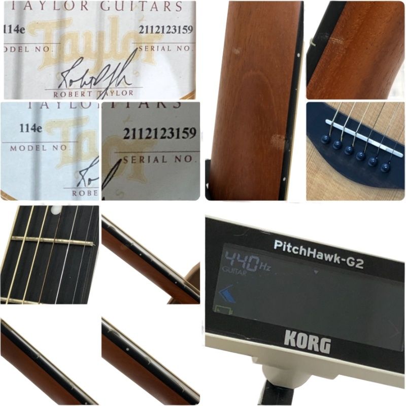 Taylor アコースティックギター + ケース + チューナー Taylor テイラー エレクトリック・アコースティック・ギター 114e