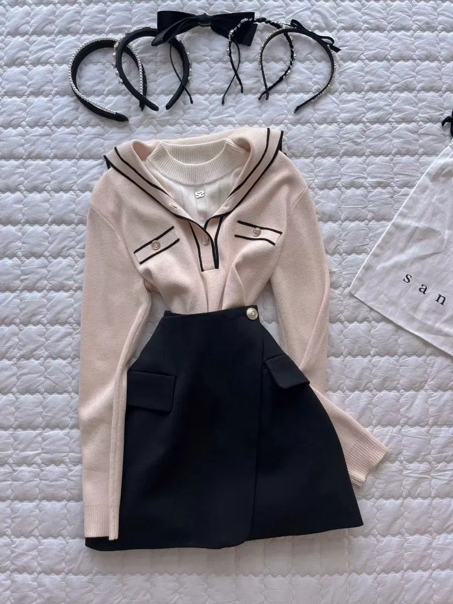  SANDRO サンドロ ニット セーラー 長袖 セーター カーディガン 長袖 カーディガン ボレロ アンサンブル