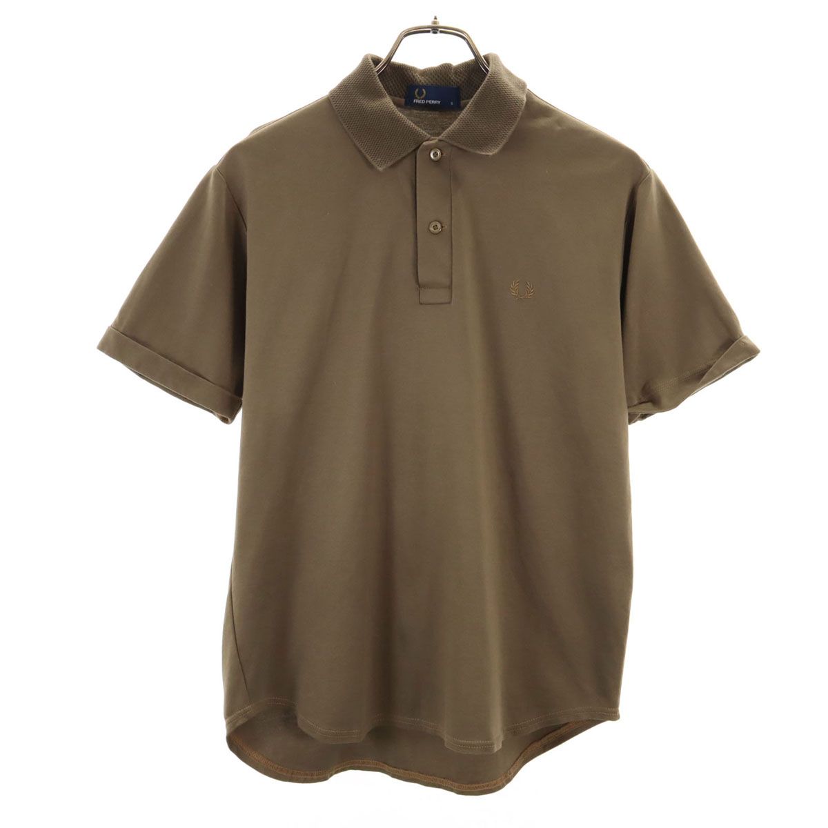 FRED PERRY フレッドペリー 日本製 半袖 ポロシャツ S カーキブラウン