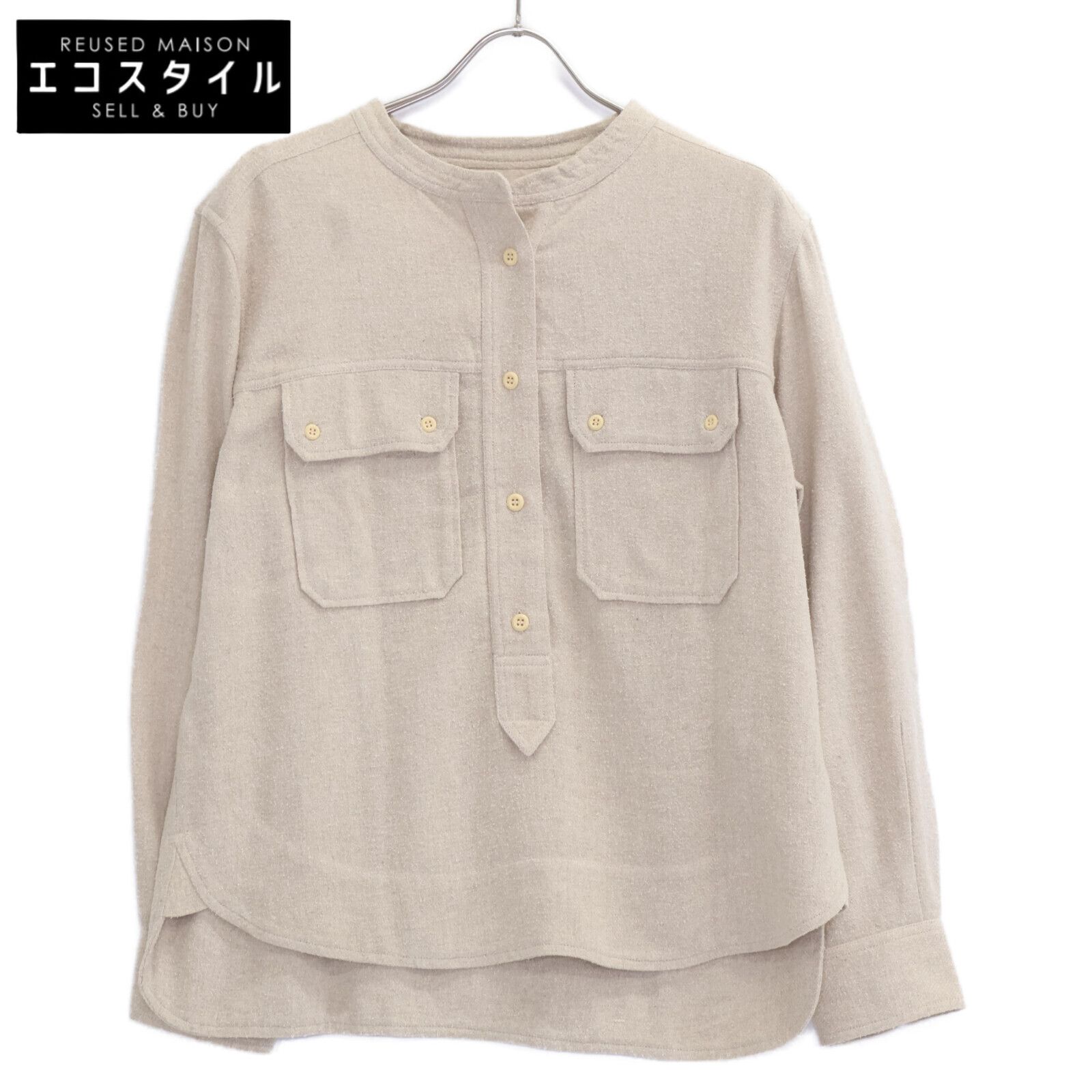 ISABEL MARANT ETOILE イザベル マラン エトワール ﾍﾞｰｼﾞｭ HT004FB ﾃｺﾖ ｼﾙｸｼｬﾂ 38