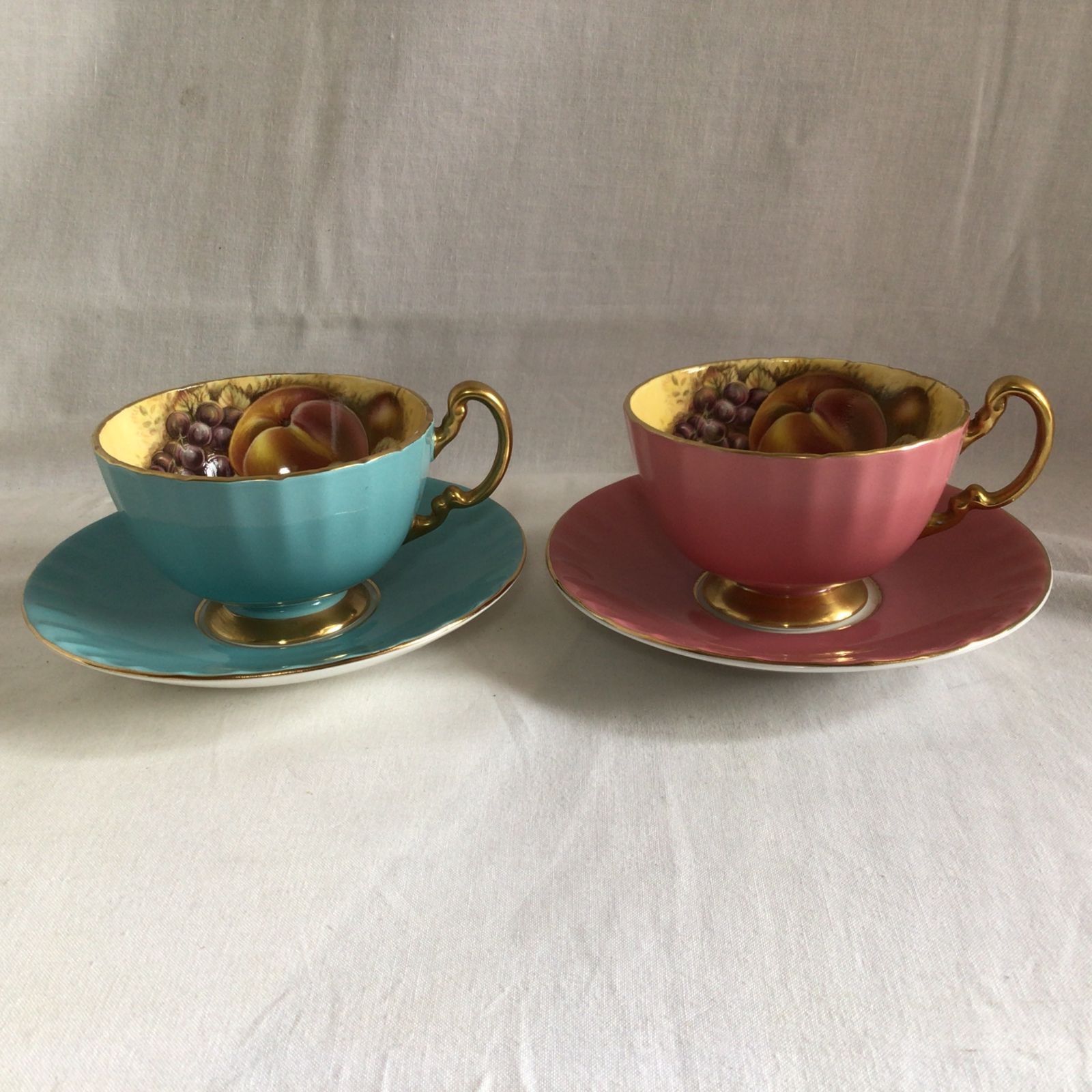 未使用】 AYNSLEY エインズ レイ ティーカップ＆ソーサー 2客セット 