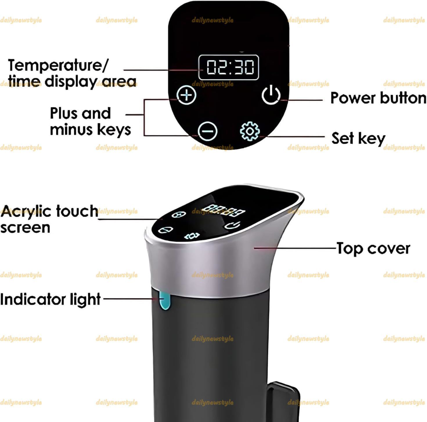 人気推薦◆真空調理機 精密調理器 1000W 真空調理器 ウォーターバス 正確な温度 25-90℃ およびデジタルタイマー付き 最大アプリケーション容量 12L の家庭料理人向け省エネ