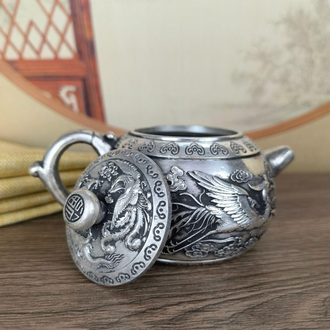 銅器 茶壺龍鳳呈祥茶壺 茶道具 煎茶器装飾品 工芸品 置物 - メルカリ