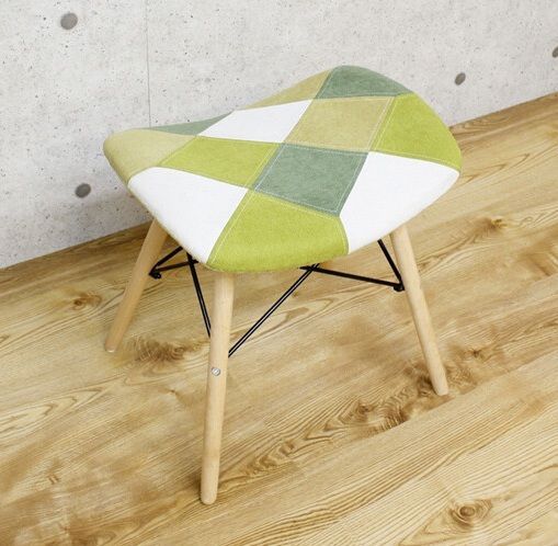 ♪パッチワーク ファブリック スツール グリーン ダイニング イス おしゃれ