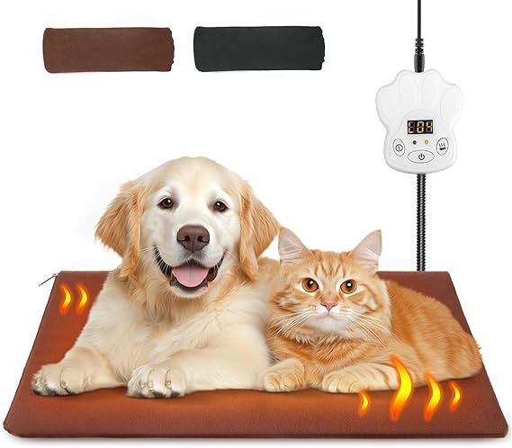 【在庫処分】【ペット専門家監修】iKuma ペット用ホットカーペット 65x40cm ペットヒーター 猫 犬 20～45温度調節可能 4段階タイマー機能 PSE認証済み ホットカーペット ヒーターマット ペット加