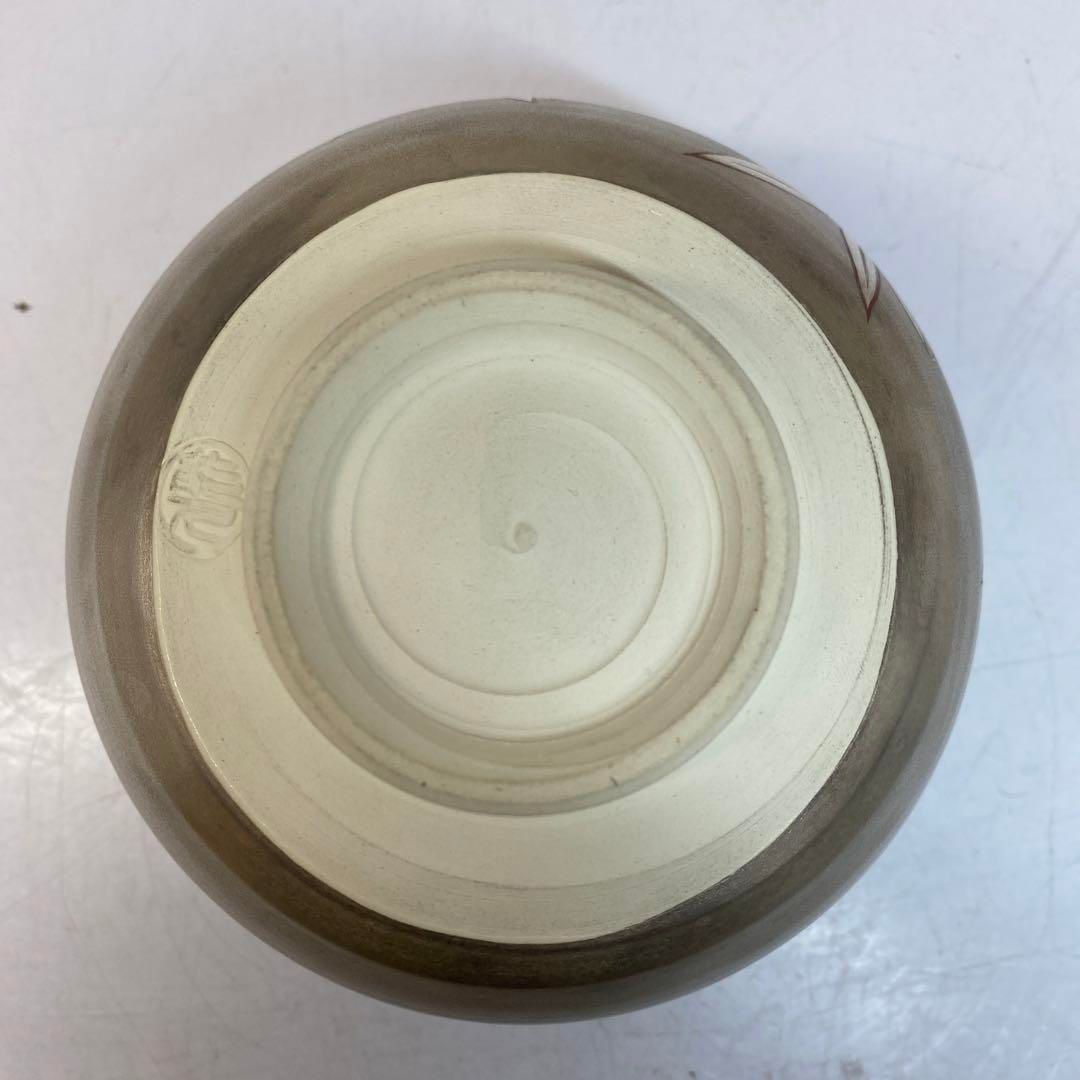 ☆茶3 中村能久 銀地紅葉之図 茶碗 口径12.5㎝ 東な6-0409①