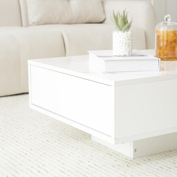 センターテーブル 引き出し付き 幅100cm ローテーブル テーブル 収納付き 大容量収納 大理石調 簡単開閉 パソコンテーブル 組み立て簡単 収納テーブル おしゃれ MARWIL-DEMENAGEMENTS_CH