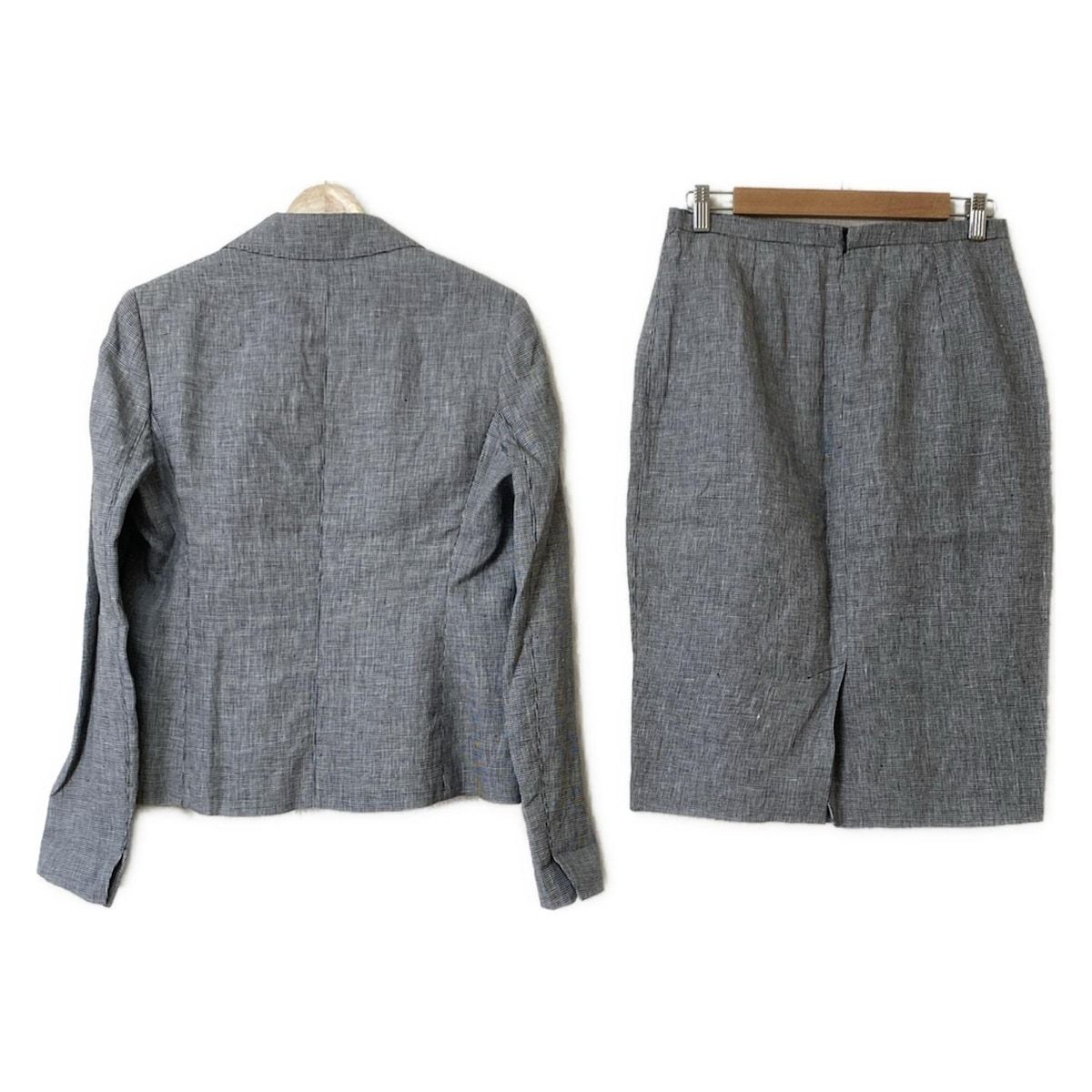 Max Mara マックスマーラ スカートスーツ レディース - ライトグレー×黒 チェック柄