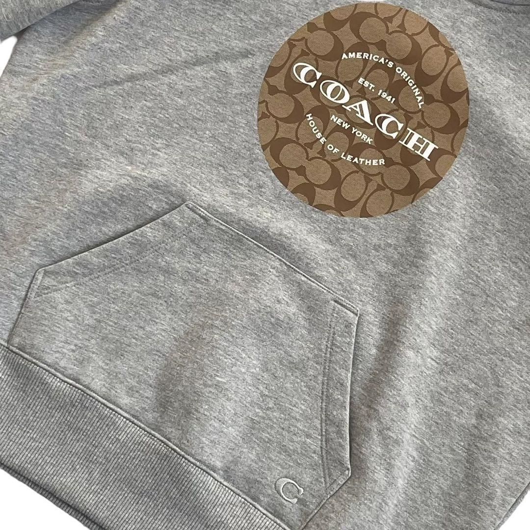 COACH コーチ 長袖トレーナー グレー 89639 厚手 ロゴ入り フード COACH コーチ 長袖トレーナー グレー 89639 厚手 ロゴ入り