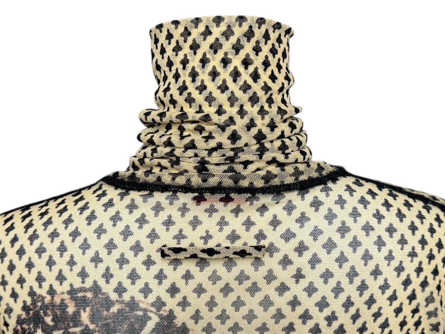 Jean Paul GAULTIER CLASSIQUE ジャンポールゴルチェ クラシック パワーネット ハイネック長袖トップス サイズL 総柄 美品 中古 4b002363 Jean Paul GAULTIER CLASSIQUE ジャンポールゴルチェ クラシック