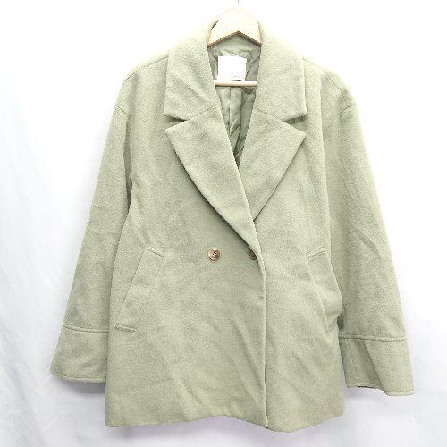 ◇ ⊇ COLLAGE GALLARDAGALANTE 長袖 ピーコート サイズF ライトカーキ