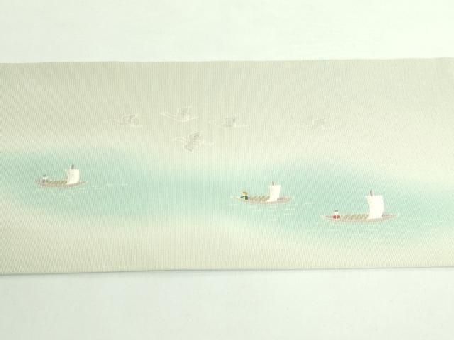 九寸名古屋帯 人物風景文