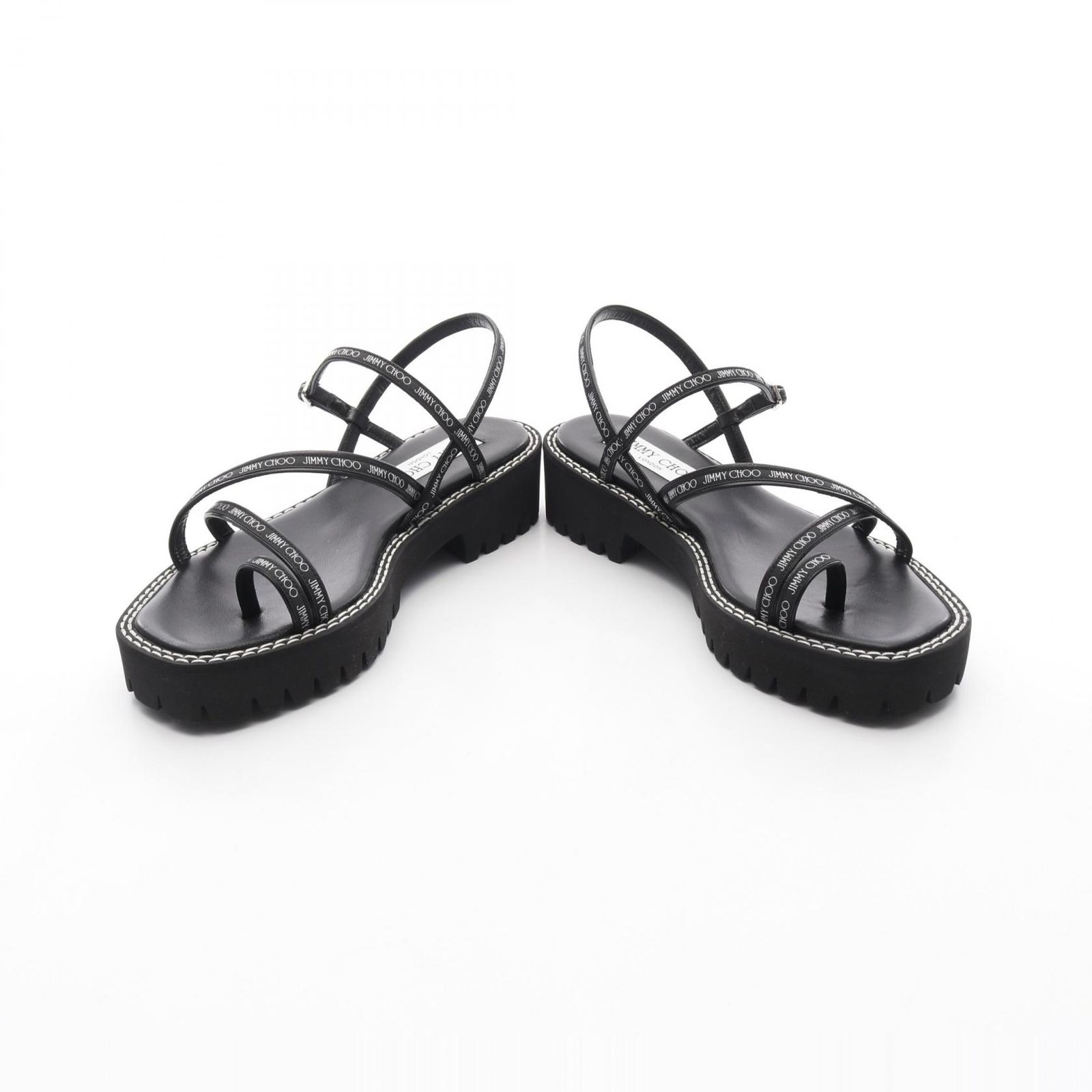 中古】ジミーチュウ JIMMY CHOO サンダル ヒール レザー 35 ゴールド色