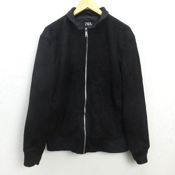 極美品✨ZARA ザラ スエードブルゾン ジャケット 黒 ブラック L