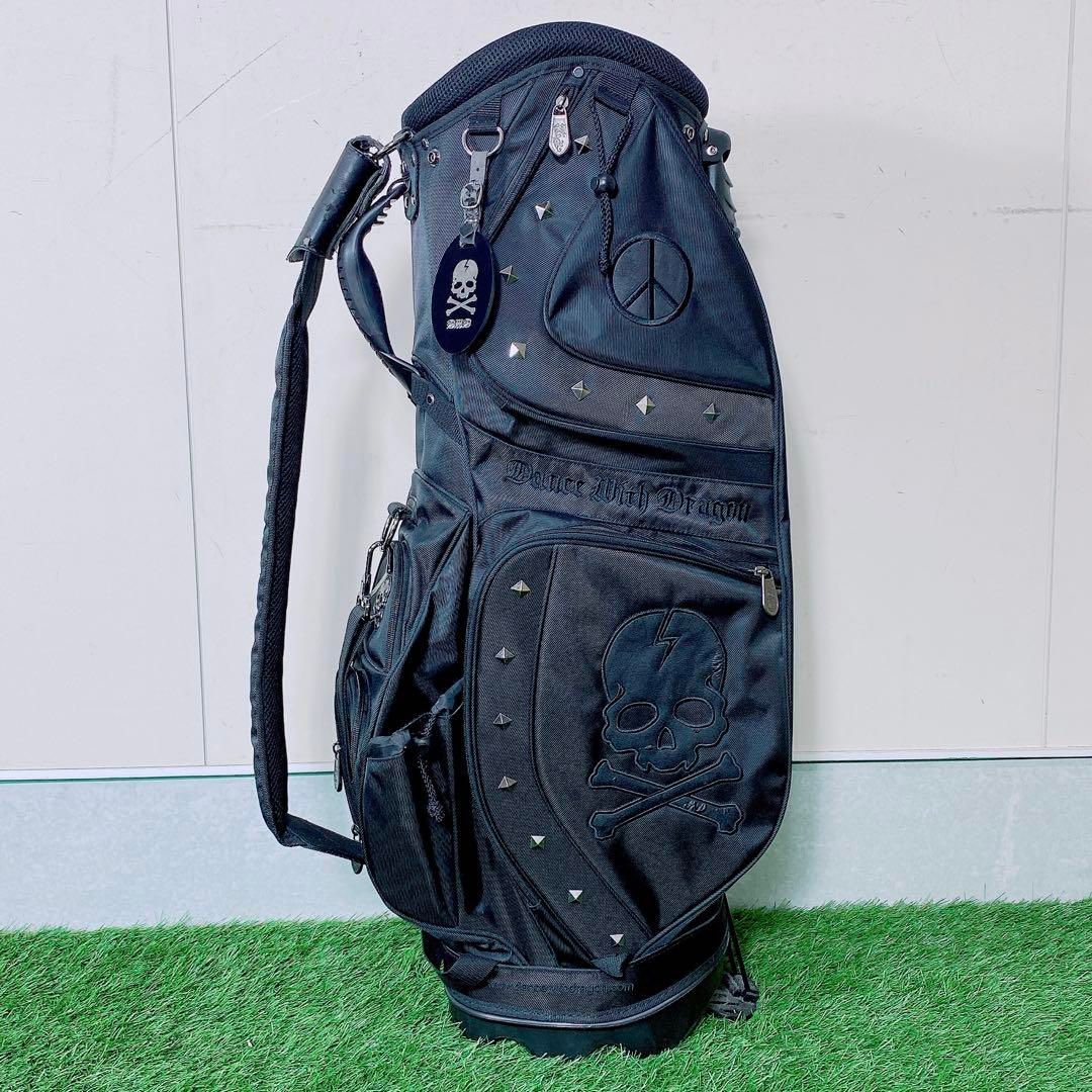 ゴルフ　バッグ　ダンスウィズドラゴン　スカル　スタッズ　9型　N1068 ゴルフ バッグ ダンスウィズドラゴン スカル スタッズ 9型 N1068