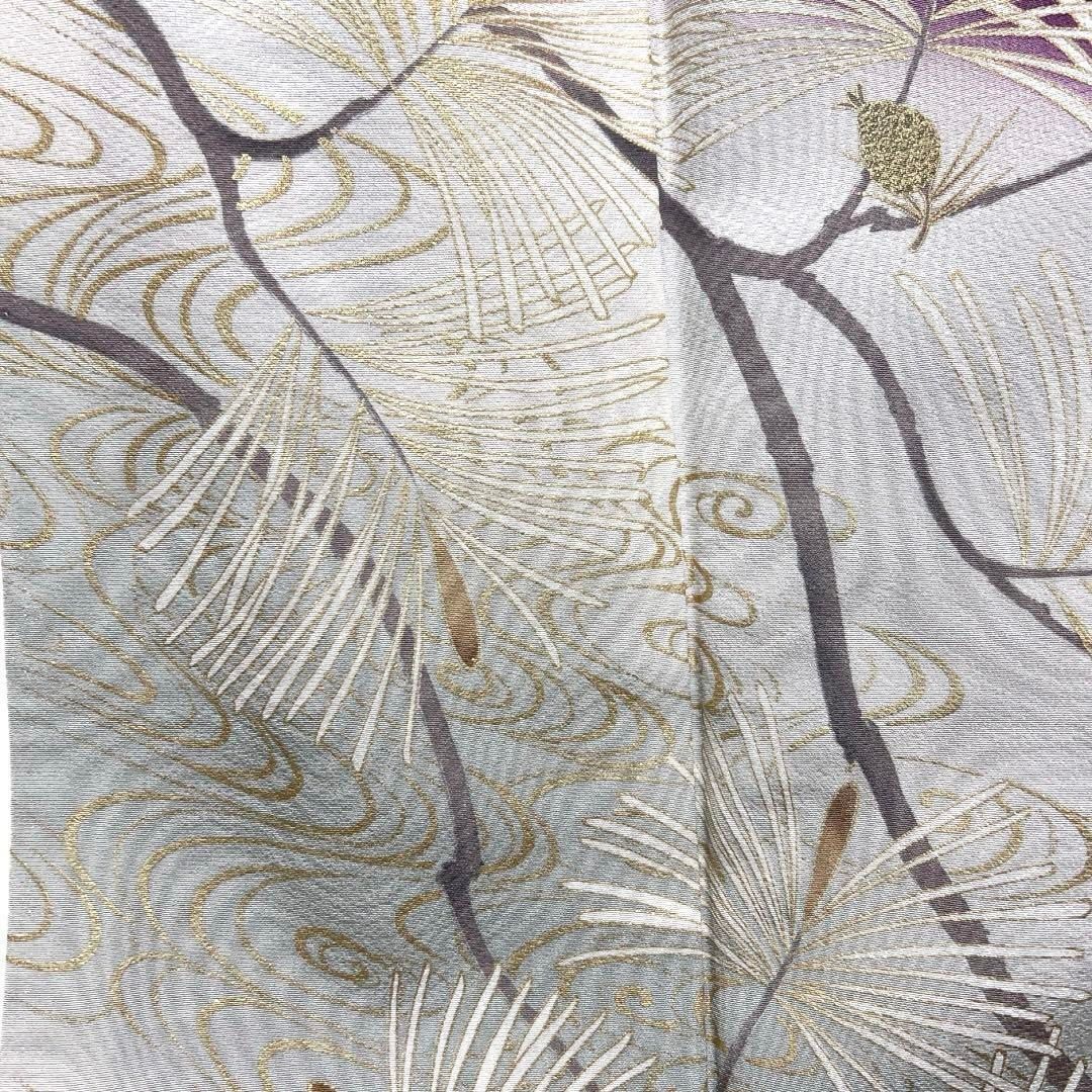 作家もの 色留袖 金彩 松 観世水 紫 五つ紋 比翼付き 着物 015a d  