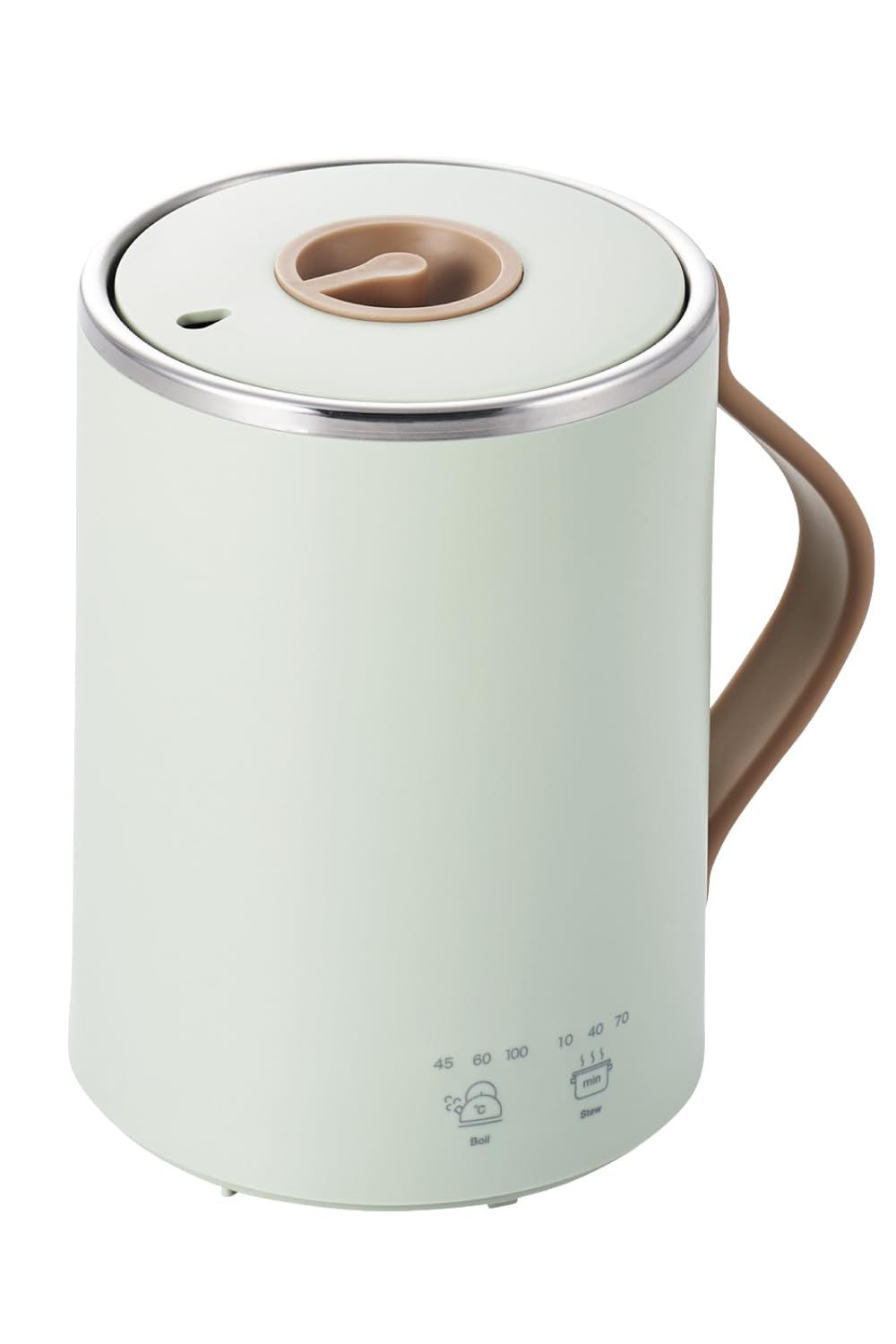 エレコム マグカップ型電気なべ 電気ケトル 350mL Cook Mug クックマグ 湯沸かし 煮込み 温度調節 タイマー付き 保温 スープメーカー ケーブル長 1.5m ミント HAC-EP02GR ミント