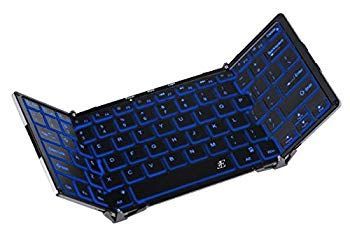 スリーイー Bluetoothキーボード バックライト搭載 3つ折りタイプ 英語配列 78キー（ブラック）3E Bluetooth Keyboard ケース付属 3E-BK mxn26g8 非常に良い】スリーイー Bluetoothキーボード バックライト搭載 3