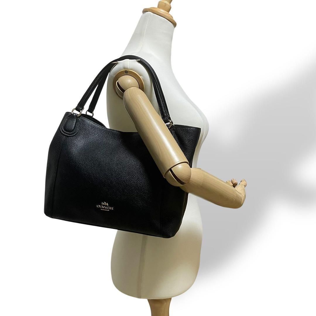 美品 4884 COACH コーチ 2way トートバッグ レザー ブラック - メルカリ