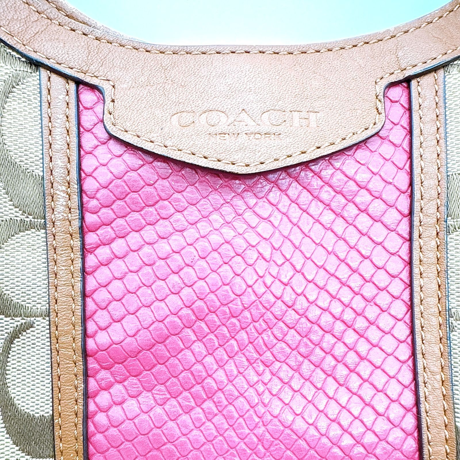 COACH コーチ トートバッグ F31444 ブラウン×ピンク系