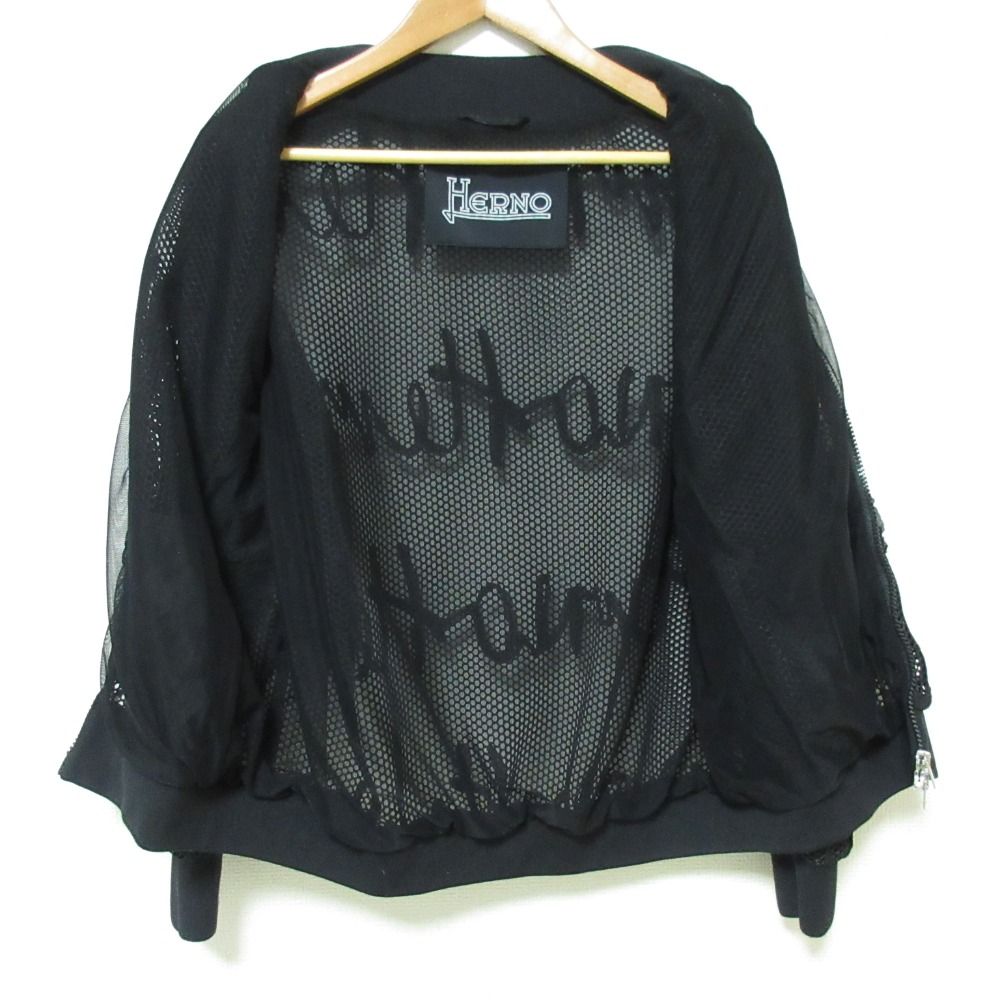 美品 23SS HERNO ヘルノ ロゴメッシュ ジップアップブルゾン