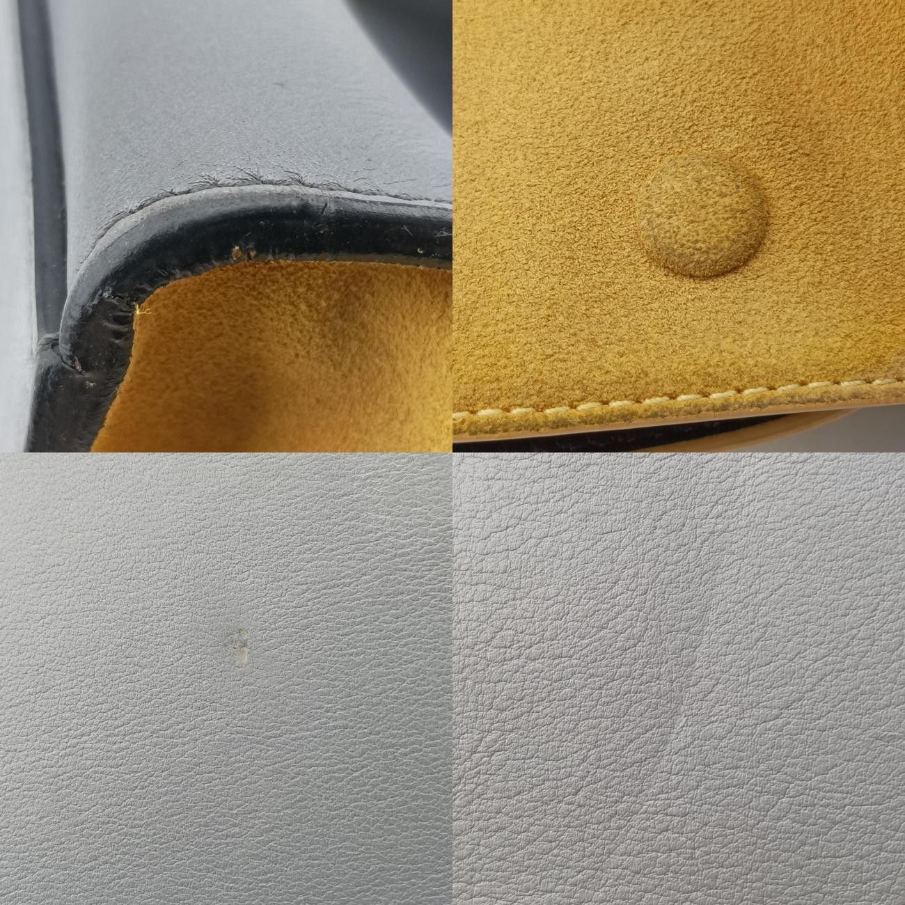 セリーヌCelineトラペーズ ミディアムグレー×ボルドー×イエロースエード×レザーF-SN-0152