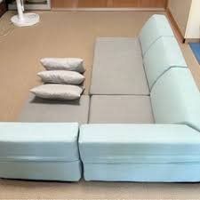 訳あり 外箱段ボールにキズ 汚れアリ 中身は です タンスのゲン ソファー 3人掛け ローソファー L字 コーナーソファー ネイビー×ブルー