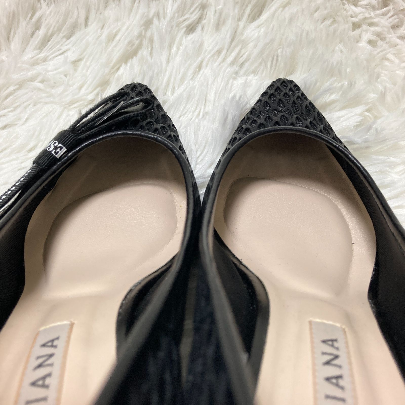 DIANA ダイアナ✨レースパンプスヒールリボンスポーティーシアー24